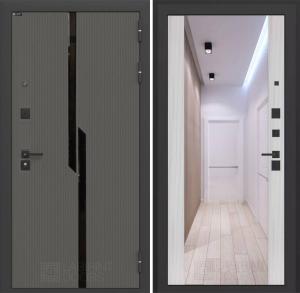 Входная дверь Карбон с зеркалом Максимум — Сандал белый купить в Москве