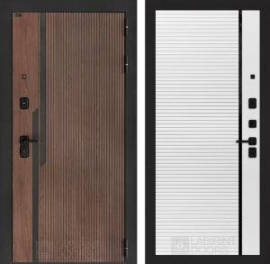 Входная дверь Кармина 22 — Белый софт, черная вставка купить в Москве