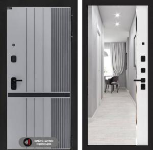 Входная дверь Скайлаб с зеркалом Панорама — Белый софт купить в Москве