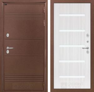 Входная дверь Термо Лайт 01 — Сандал белый, стекло белое купить в Москве