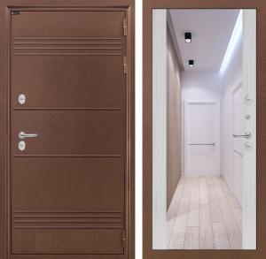 Входная дверь Термо Лайт с Зеркалом Макси — Сандал белый купить в Москве