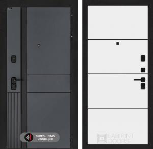 Входная дверь Эволаб 25 — Белый софт, черный молдинг купить в Москве