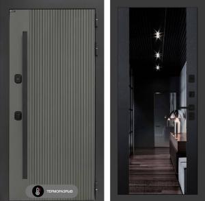 Входная дверь Термолаб 1 тепло с зеркалом (тонированное) Максимум — Черный кварц купить в Москве