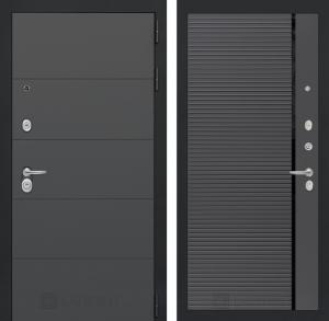 Входная дверь Арт 22 — Графит софт, черная вставка купить в Москве