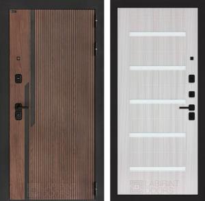 Входная дверь Кармина 01 — Сандал белый, стекло белое купить в Москве
