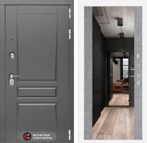 Входная дверь Платинум с Зеркалом Максимум — Бетон светлый купить в Москве