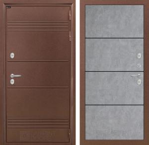 Входная дверь Термо Лайт 25 — Бетон светлый, черный молдинг купить в Москве