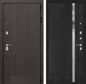 Входная дверь Урбан 31 — Черный кварц, зеркальная вставка с тонировкой купить в Москве