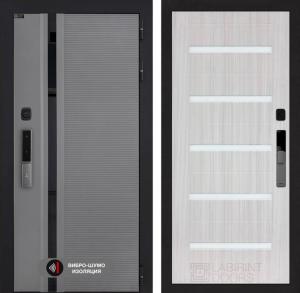 Входная дверь Пиано Смарт 2.0 панель 01 — Сандал белый, стекло белое купить в Москве