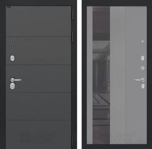 Входная дверь Арт с Зеркалом 32 тонированным — Серый рельеф софт купить в Москве