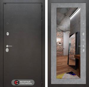 Входная дверь Сильвер с Зеркалом 18 — Бетон светлый купить в Москве