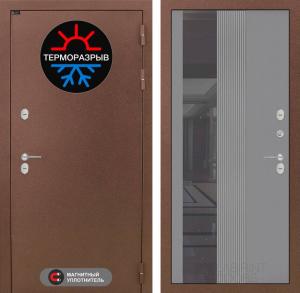 Входная дверь Термо Магнит с Зеркалом 32 тонированным — Серый рельеф софт купить в Москве