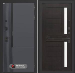 Входная дверь Лаб 2 Про 02 — Венге, стекло белое купить в Москве