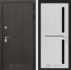 Входная дверь Урбан 02 — Сандал белый, стекло черное купить в Москве