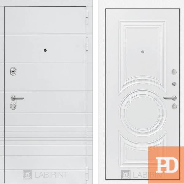 Входная дверь Лабиринт Трендо 23 - Белый софт купить в Москве