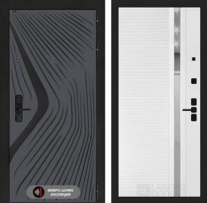 Входная дверь Леолаб 31 — Белый софт, зеркальная вставка с тонировкой купить в Москве