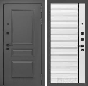 Входная дверь Орлеан 22 — Белый софт, черная вставка купить в Москве