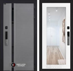 Входная дверь Пиано Смарт 2.0 с зеркалом 18 — Белое дерево купить в Москве