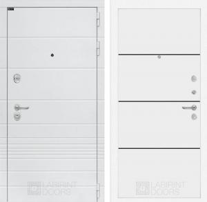 Входная дверь Трендо 25 — Белый софт, черный молдинг купить в Москве