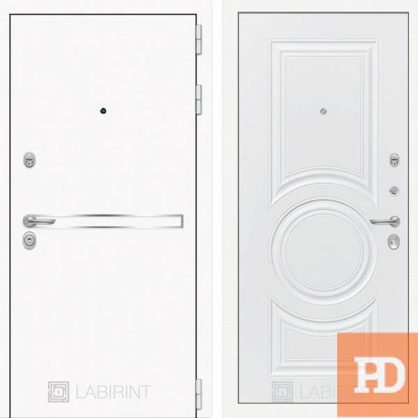 Входная дверь Лабиринт Лайн WHITE 23 - Белый софт купить в Москве