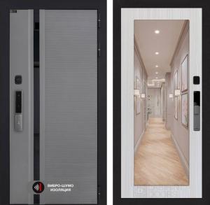 Входная дверь Пиано Смарт 2.0 с зеркалом 18 — Сандал белый купить в Москве