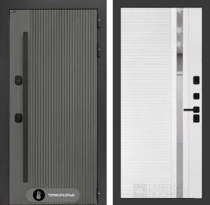 Входная дверь Термолаб 1 тепло 31 — Белый софт, зеркальная вставка с тонировкой купить в Москве