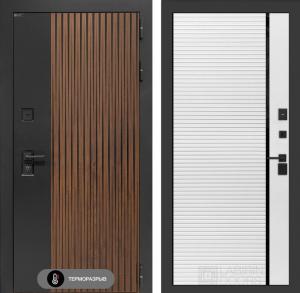 Входная дверь Айслаб 22 — Белый софт, черная вставка купить в Москве