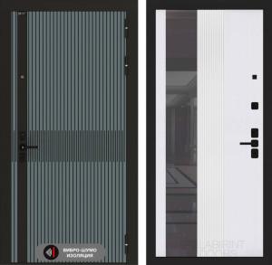 Входная дверь Иссида с Зеркалом 32 тонированным — Белый рельеф софт купить в Москве