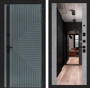 Входная дверь Кредор с Зеркалом Максимум — Бетон светлый купить в Москве