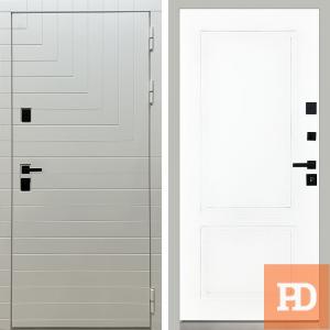 Входная дверь Квадро лайн 2 белая купить в Москве