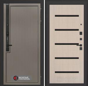 Входная дверь Лаб 1 Про 01 — Беленый дуб, стекло черное купить в Москве