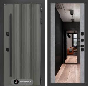 Входная дверь Термолаб 1 тепло с зеркалом Максимум — Бетон светлый купить в Москве