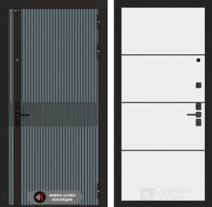 Входная дверь Иссида 25 — Белый софт, черный молдинг купить в Москве