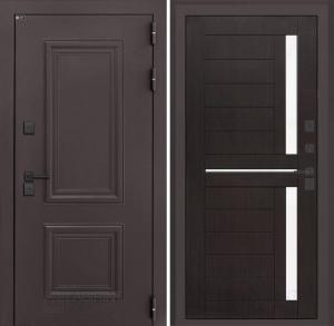 Входная дверь Полярис лайт 02 — Венге, стекло белое купить в Москве