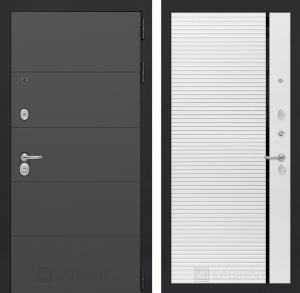 Входная дверь Арт 22 — Белый софт, черная вставка купить в Москве