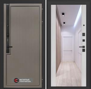 Входная дверь Лаб 1 Про с зеркалом Максимум — Сандал белый купить в Москве