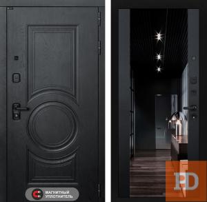 Входная дверь Лабиринт GRAND Максимум с зеркалом (Черный кварц) купить в Москве