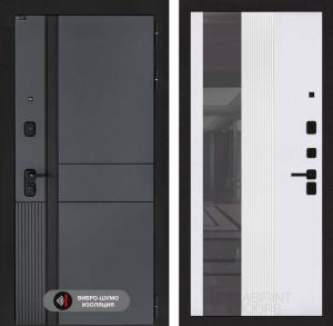 Входная дверь Эволаб с Зеркалом 32 тонированным — Белый рельеф софт купить в Москве