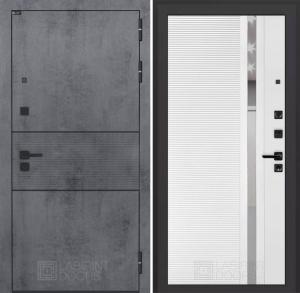 Входная дверь Инфинити 31 — Белый софт, зеркальная вставка с тонировкой купить в Москве