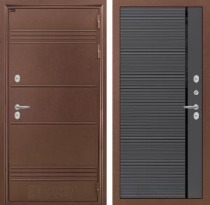 Входная дверь Термо Лайт 22 — Графит софт, черный молдинг купить в Москве