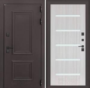 Входная дверь Полярис лайт 01 — Сандал белый со стеклом купить в Москве