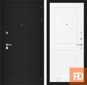 Входная дверь Лабиринт CLASSIC шагрень черная 11 — Белый софт купить в Москве