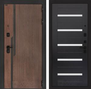 Входная дверь Кармина 01 — Венге, стекло белое купить в Москве