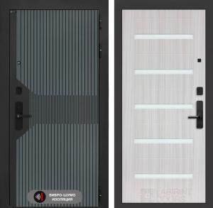 Входная дверь СмАртлаб 01 — Сандал белый, стекло белое купить в Москве