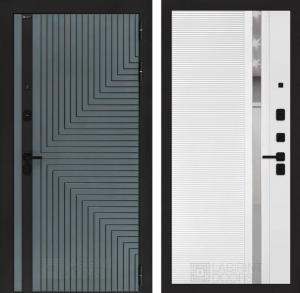 Входная дверь Кредор 31 — Белый софт, зеркальная вставка с тонировкой купить в Москве