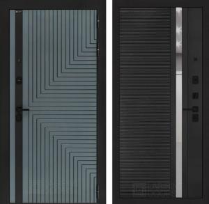 Входная дверь Кредор 31 — Черный кварц, зеркальная вставка с тонировкой купить в Москве