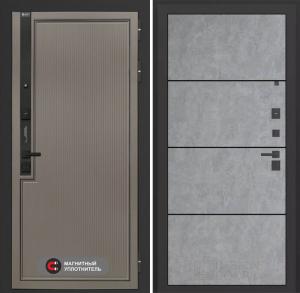 Входная дверь Лаб 1 Про 25 — Бетон светлый, черный молдинг купить в Москве