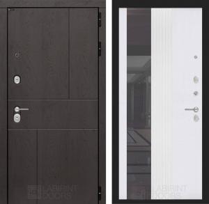 Входная дверь Урбан с Зеркалом 32 тонированным — Белый рельеф софт купить в Москве