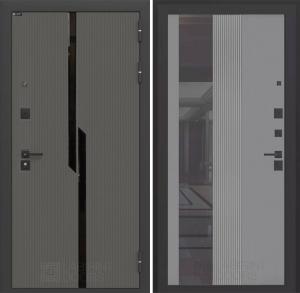 Входная дверь Карбон с Зеркалом 32 тонированным — Серый рельеф софт купить в Москве