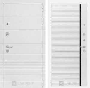 Входная дверь Трендо 22 — Белый софт, черная вставка купить в Москве